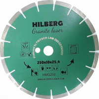 Диск алмазный отрезной 250*32/25,4*10 Hilberg Гранит Лазер HMG250_1