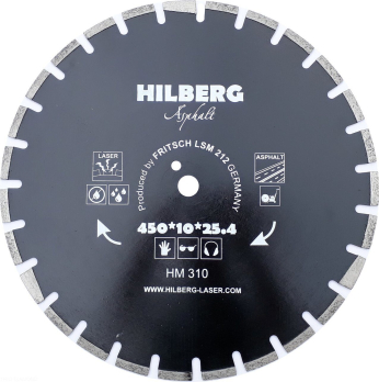 Диск алмазный отрезной 450*25,4*12 Hilberg Hard Materials Лазер асфальт HM310