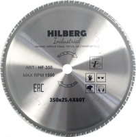 Диск пильный  Hilberg Industrial Металл 350*25,4*80Т HF350_1