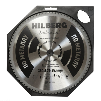 Диск пильный  Hilberg Industrial Металл 350*25,4*80Т HF350