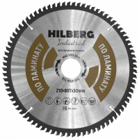 Диск пильный Hilberg Industrial Ламинат 210*30*80Т HL210_1