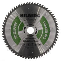 Диск пильный Hilberg Industrial Дерево тонкий рез 250*32/30*64Т HWT259_3