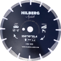 Диск алмазный отрезной 250*25,4*12 Hilberg Hard Materials Лазер асфальт HM306_0