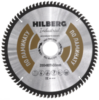 Диск пильный Hilberg Industrial Ламинат 200*30*80Т HL200_0