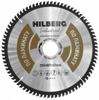 Диск пильный Hilberg Industrial Ламинат 200*30*80Т HL200_1