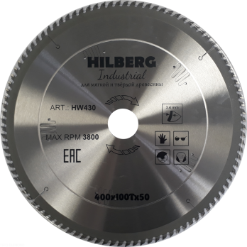 Диск пильный Hilberg Industrial Дерево 400*50*100Т HW430