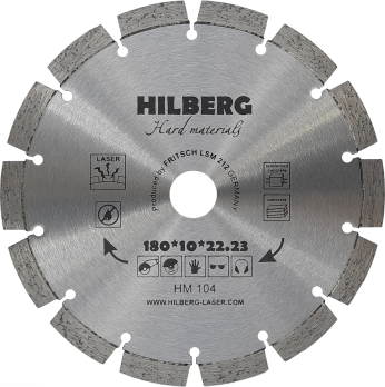 Диск алмазный отрезной 180*22,23 Hilberg Hard Materials Лазер HM104