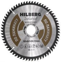 Диск пильный Hilberg Industrial Ламинат 190*30/20*64Т HL190_0