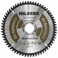 Диск пильный Hilberg Industrial Ламинат 190*30/20*64Т HL190_1