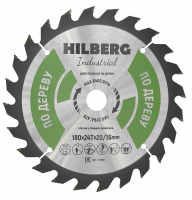 Диск пильный Hilberg Industrial Дерево 180*20/16*24Т HW180_1