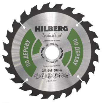 Диск пильный Hilberg Industrial Дерево 216*30*24Т HW216