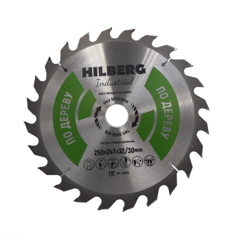 Диск пильный Hilberg Industrial Дерево 250*32/30*24Т HW253