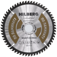 Диск пильный Hilberg Industrial Ламинат 185*30/20*60Т HL185_0