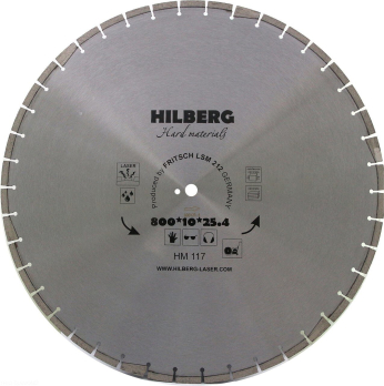 Диск алмазный отрезной 800*25,4*12 Hilberg Hard Materials Лазер HM117