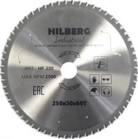 Диск пильный  Hilberg Industrial Металл 250*30*60Т HF250_1