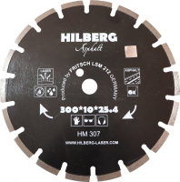 Диск алмазный отрезной 300*25,4*12 Hilberg Hard Materials Лазер асфальт HM307_0