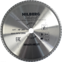 Диск пильный  Hilberg Industrial Металл 305*25,4*72Т HF305_1