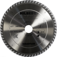 Диск пильный Hilberg Industrial Дерево 350*50*60Т HW355_0